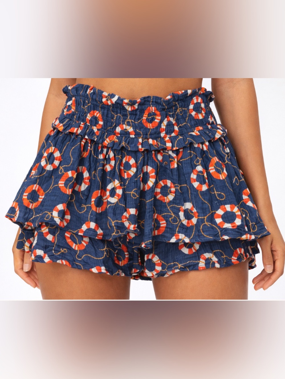 NWT Anthropologie Celandine Coastal Resort Skort Crinkle Cotton Travel Summer M
